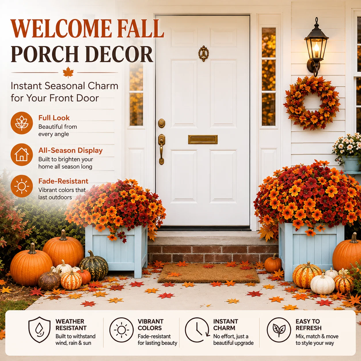 Lifelike Autumn Faux FloralBundle for Every Season