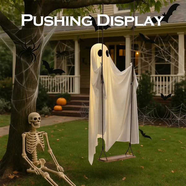 5FT giant lighted Halloween ghost swing
