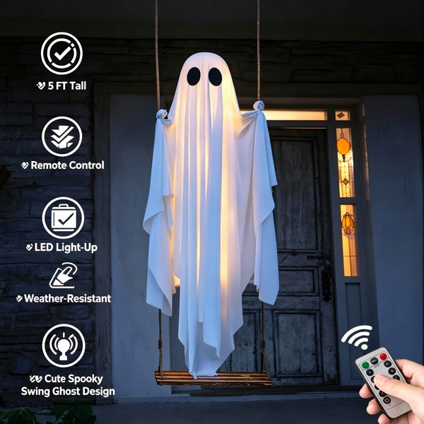 5FT lighted Halloween ghost swing product detail