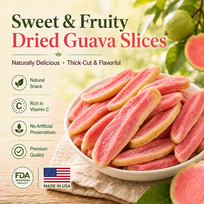 Say goodbye to high-calorie guilt! 💐Satisfy your cravings with our fiber-rich Red Guava slices-L2