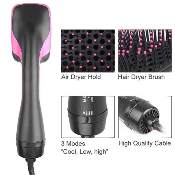 2 in 1 Hair Dryer Brush, Negative Ion Hair Dryer Brush, Hot Air Brush, Hair Styling Tool for Women & Girls, Hairdressing Tool.
