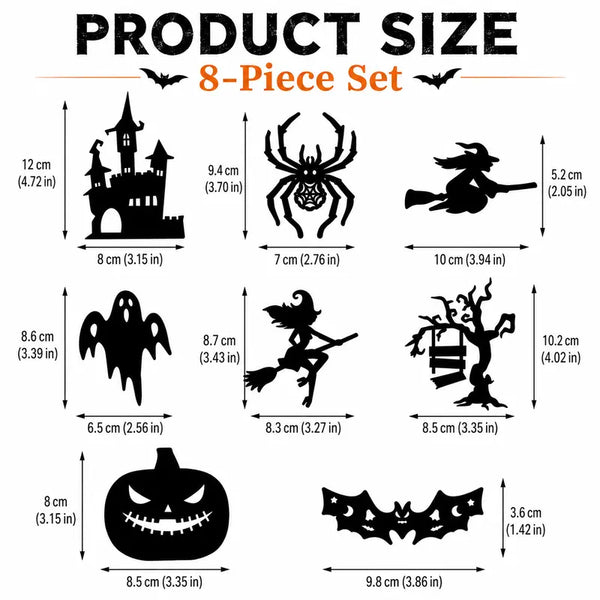 Halloween LED Silhouette Wall Light Stickers, Battery Powered Peel