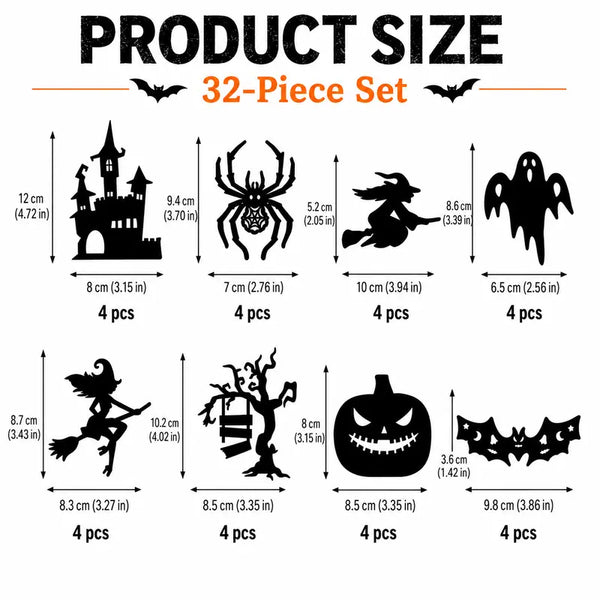 Halloween LED Silhouette Wall Light Stickers, Battery Powered Peel