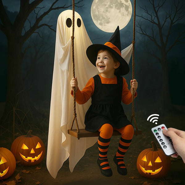 5FT lighted Halloween ghost swing image 3